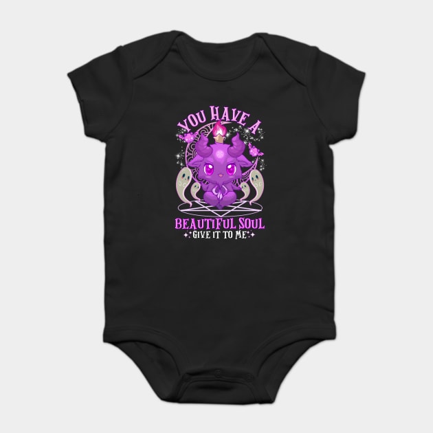 Kawaii Pastel Goth Cute Baby Goat Baphomet Funny Halloween Baby Bodysuit by creative